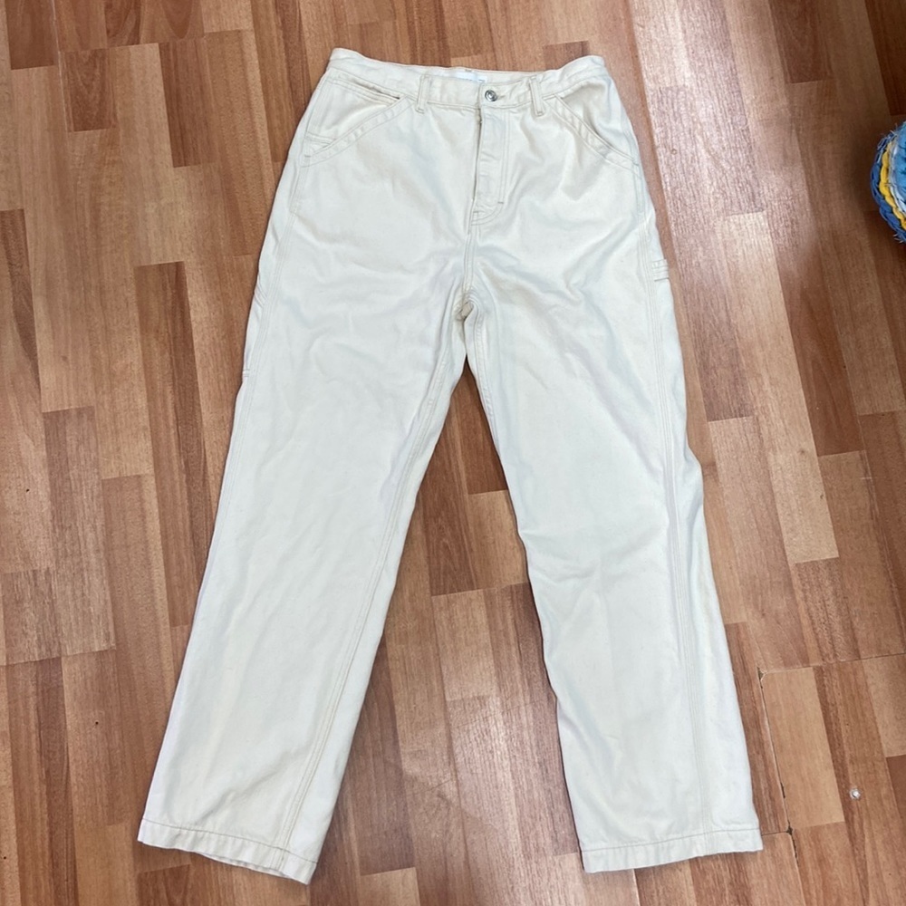 TopShop Off white Carpenter Pants size 32X32